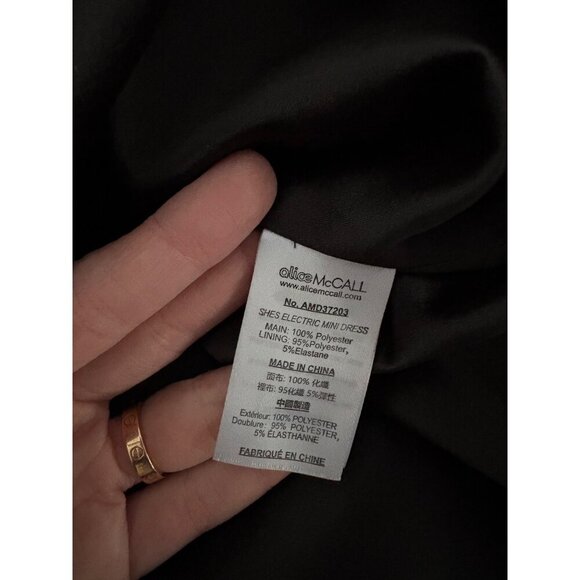 Alice McCall She's Electric Black Metallic Off Shoulder Mini Dress Size 8 - Picture 13 of 14